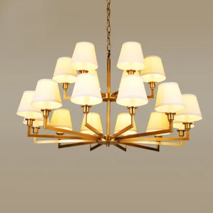  Vintage Gold Colonial Chandelier  with Adjustable Chain Image - 7