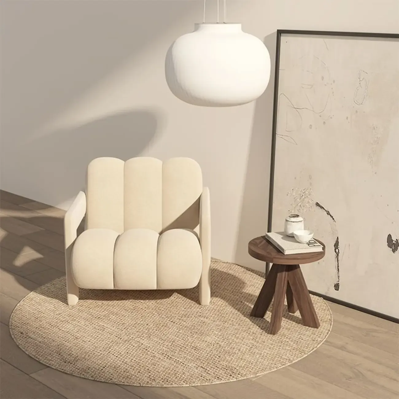 Velvet/Sherpa Reclining Lounge Chair for Living Room Image - 3