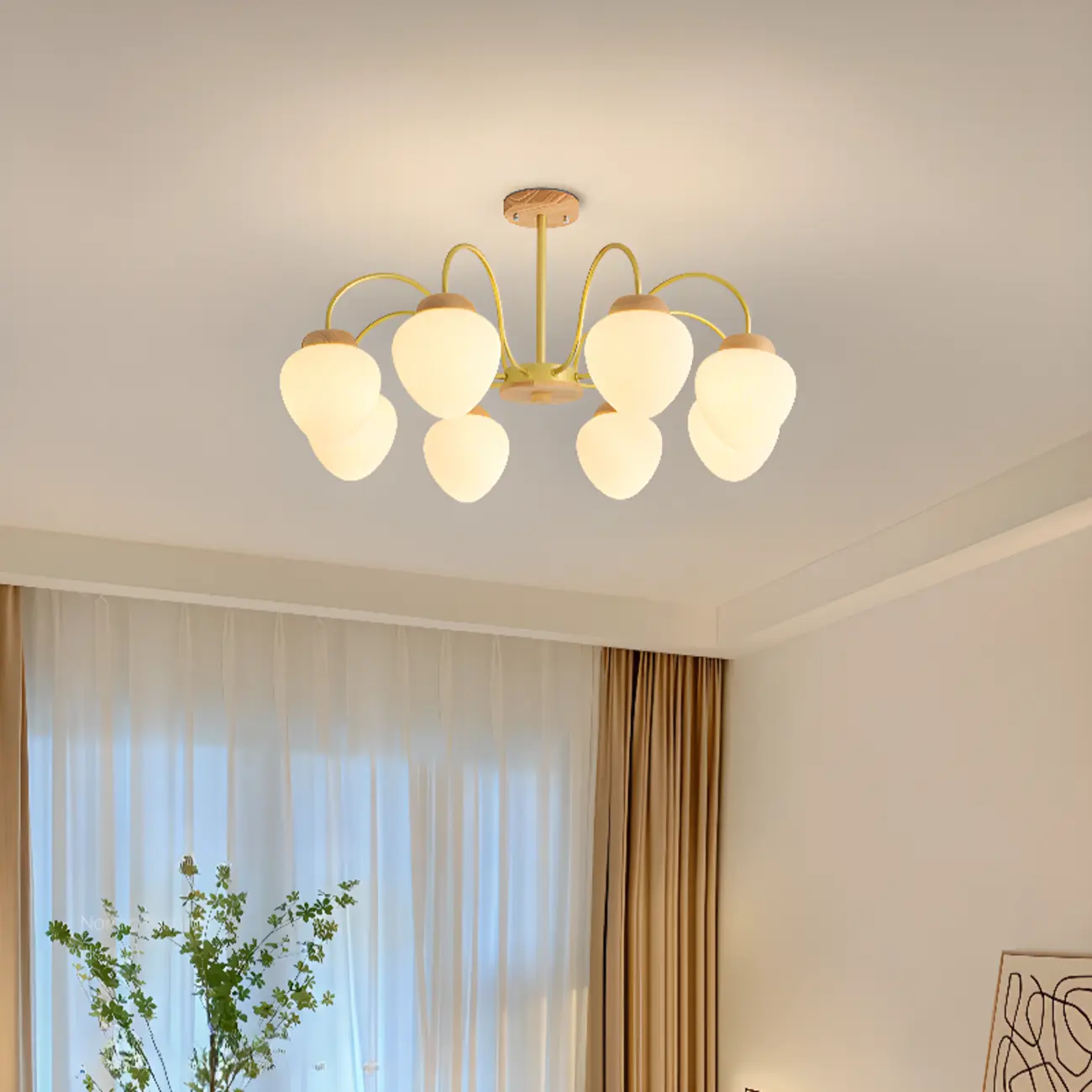 3/5/8-Light Modern Globe Ceiling Chandelier with Glass Shades Image - 4 | homeyfad