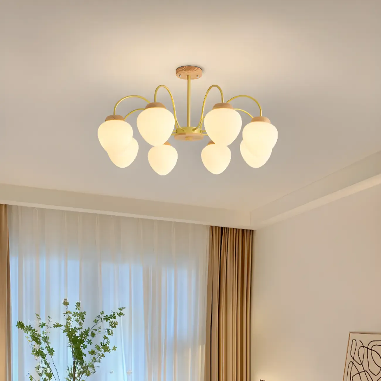 3/5/8-Light Modern Globe Ceiling Chandelier with Glass Shades Image - 4