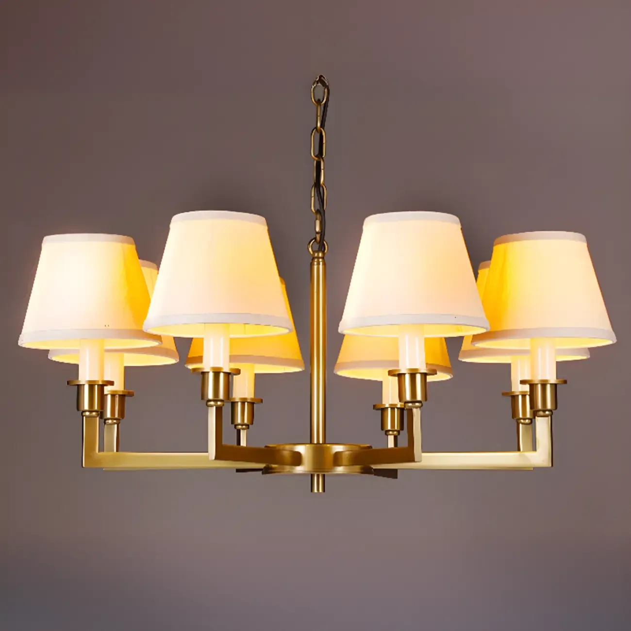 Vintage Gold Colonial Chandelier with Adjustable Chain Image - 8