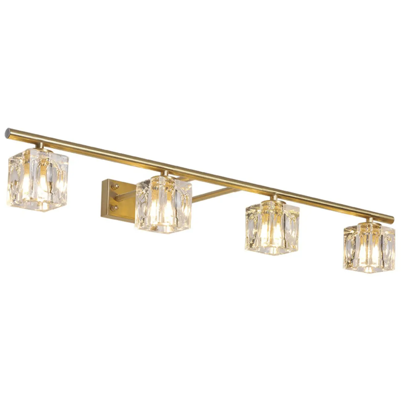 Modern Gold Bathroom Vanity Lights with Clear Crystal Shade Image - 5 | homeyfad