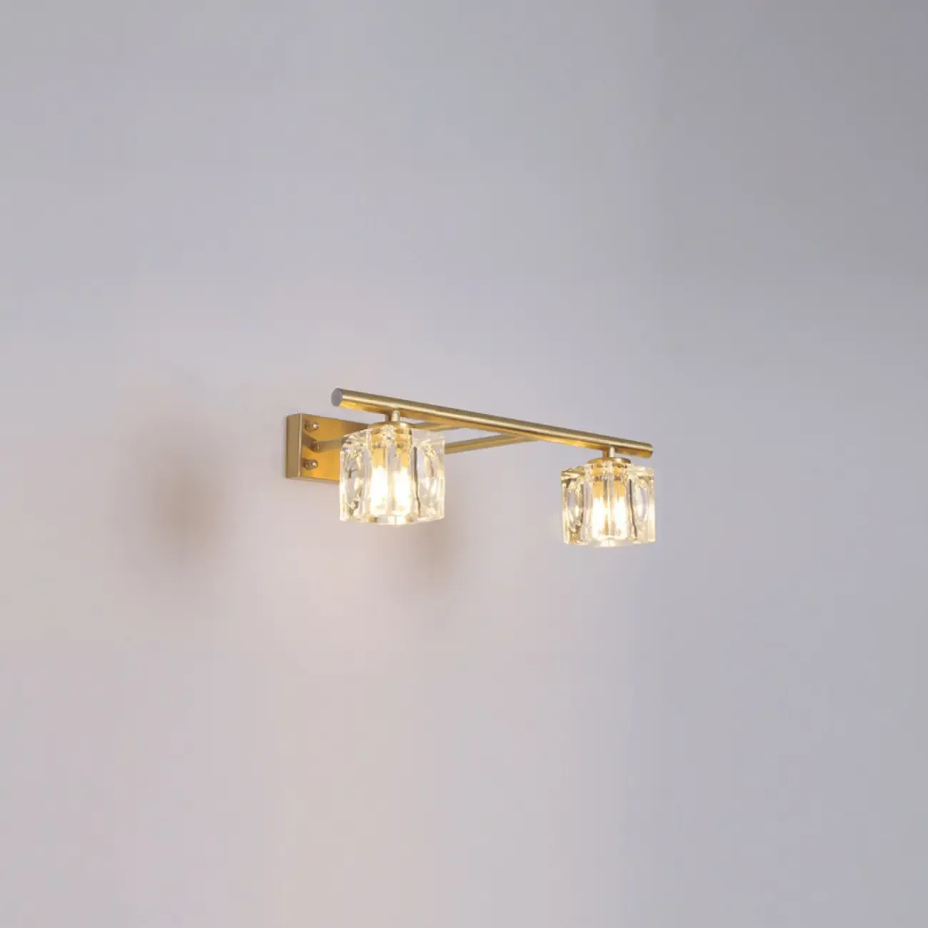 Modern Gold Bathroom Vanity Lights with Clear Crystal Shade Image - 6