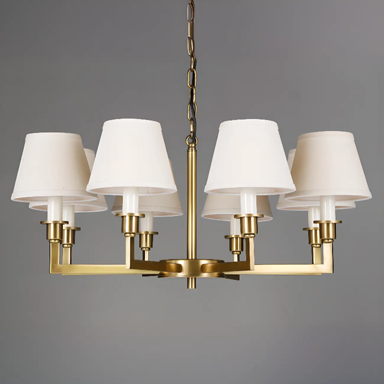  Vintage Gold Colonial Chandelier  with Adjustable Chain Image - 9 | homeyfad