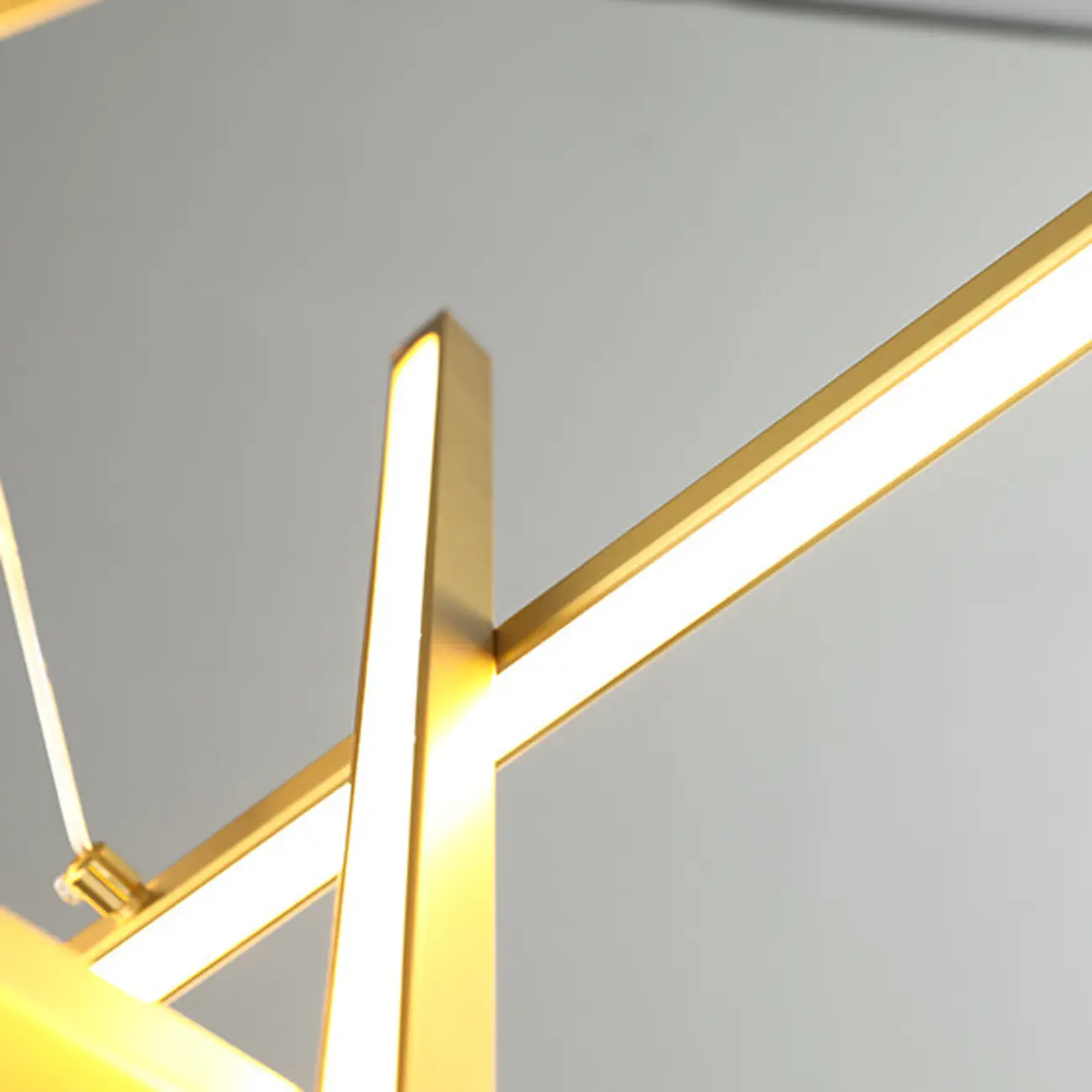 Modern Linear LED Chandelier with Geometric Metal Design Image - 14 | homeyfad