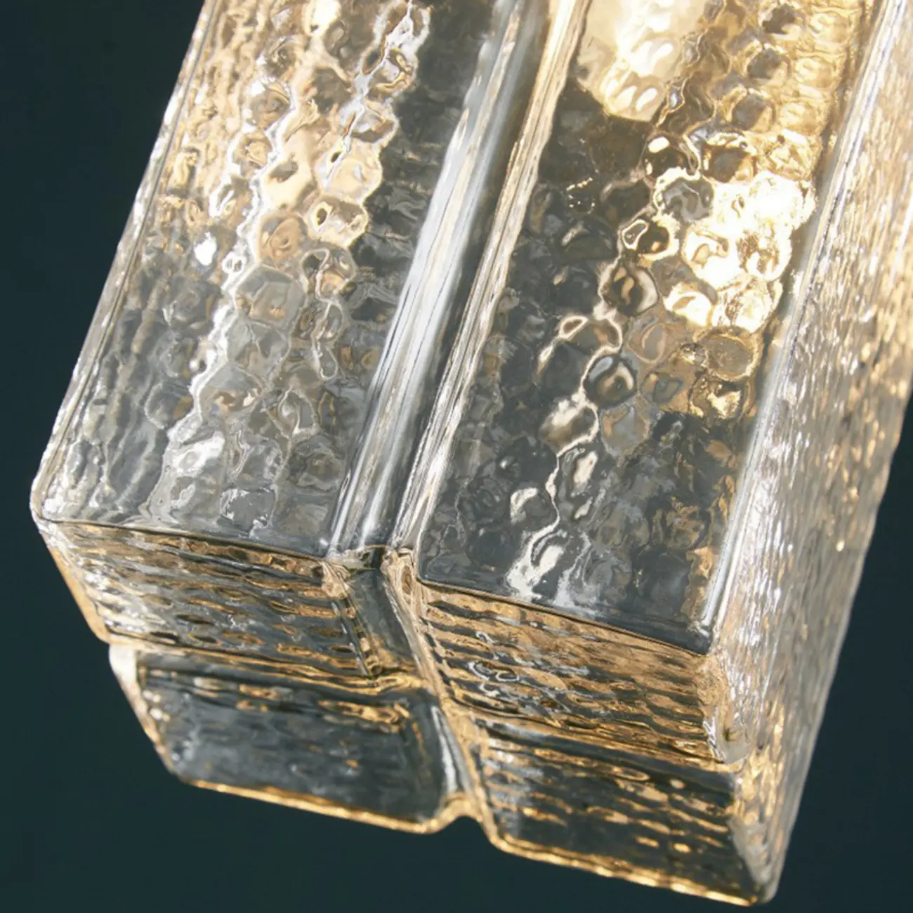 Modern Clear Glass Cuboid Hanging Pendant Light for Living Room Image - 11 | homeyfad