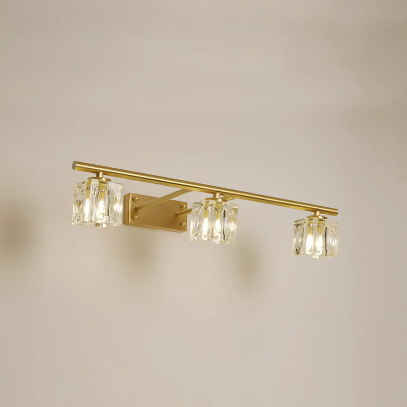 Modern Gold Bathroom Vanity Lights with Clear Crystal Shade Image - 7 | homeyfad