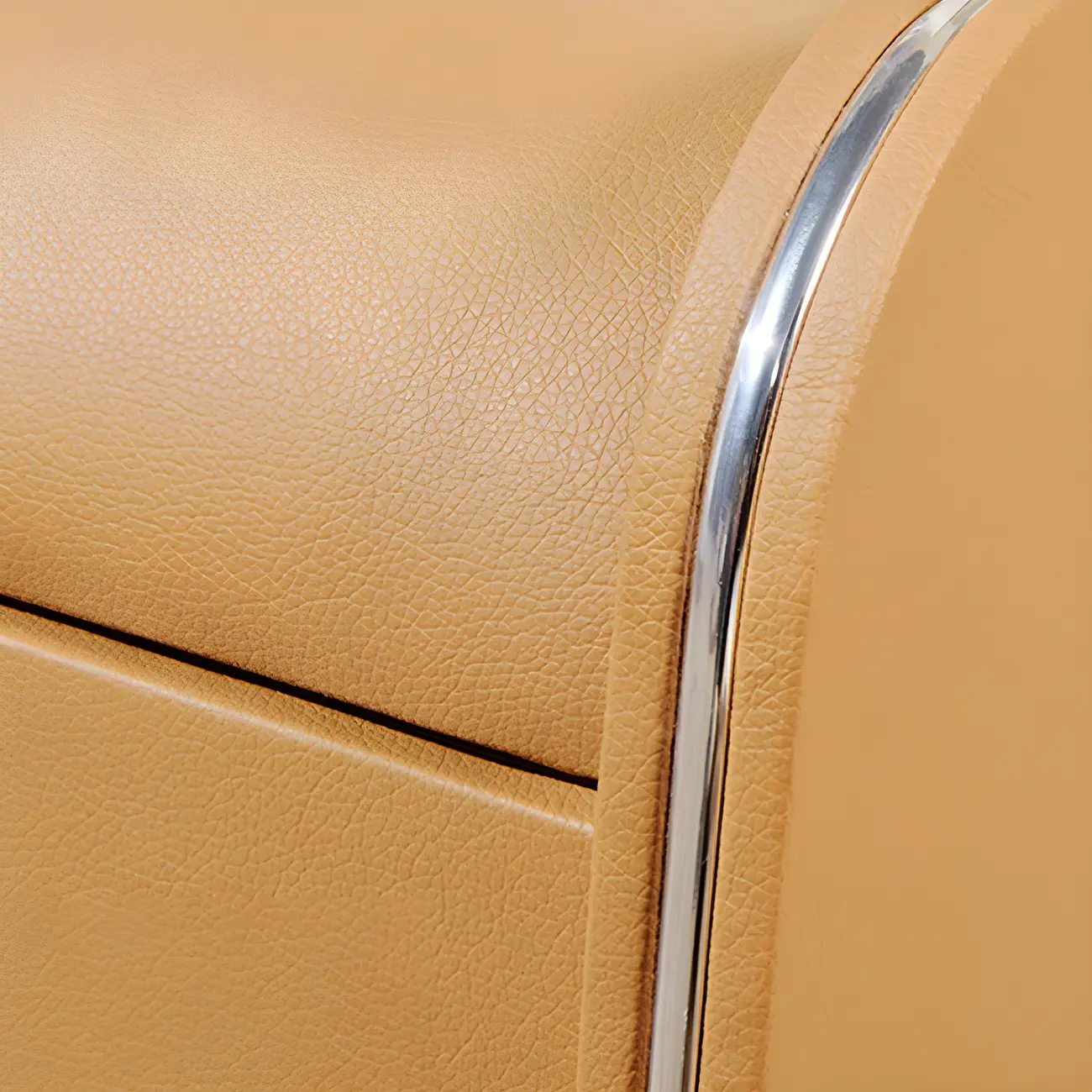 Stylish Leather Round Edge Bedside Table with 2 Drawers in Blue Image - 7 | homeyfad