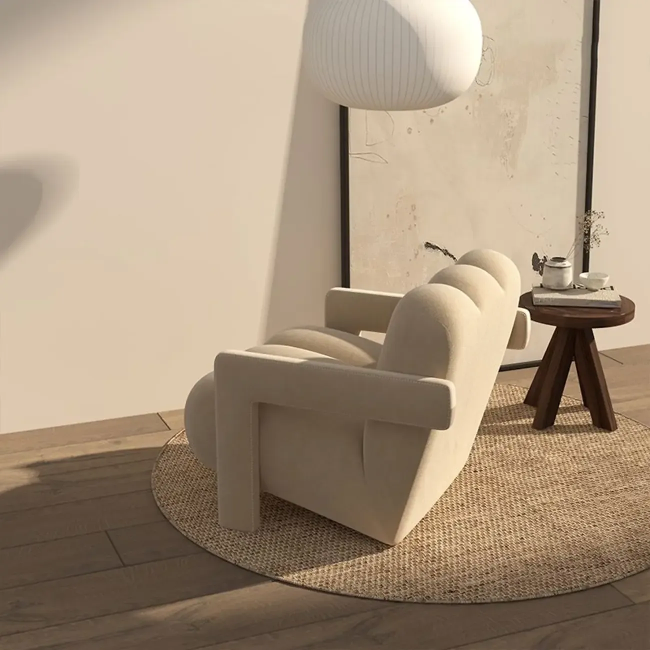 Velvet/Sherpa Reclining Lounge Chair for Living Room Image - 6
