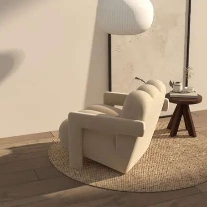 Velvet/Sherpa Reclining Lounge Chair for Living Room Image - 6