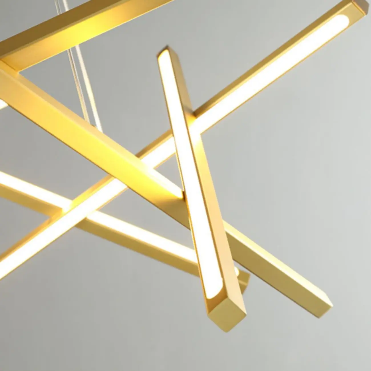 Modern Linear LED Chandelier with Geometric Metal Design Image - 15 | homeyfad
