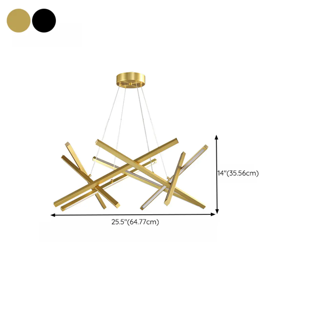 Modern Linear LED Chandelier with Geometric Metal Design #size | homeyfad