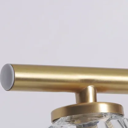 Modern Gold Bathroom Vanity Lights with Clear Crystal Shade Image - 11