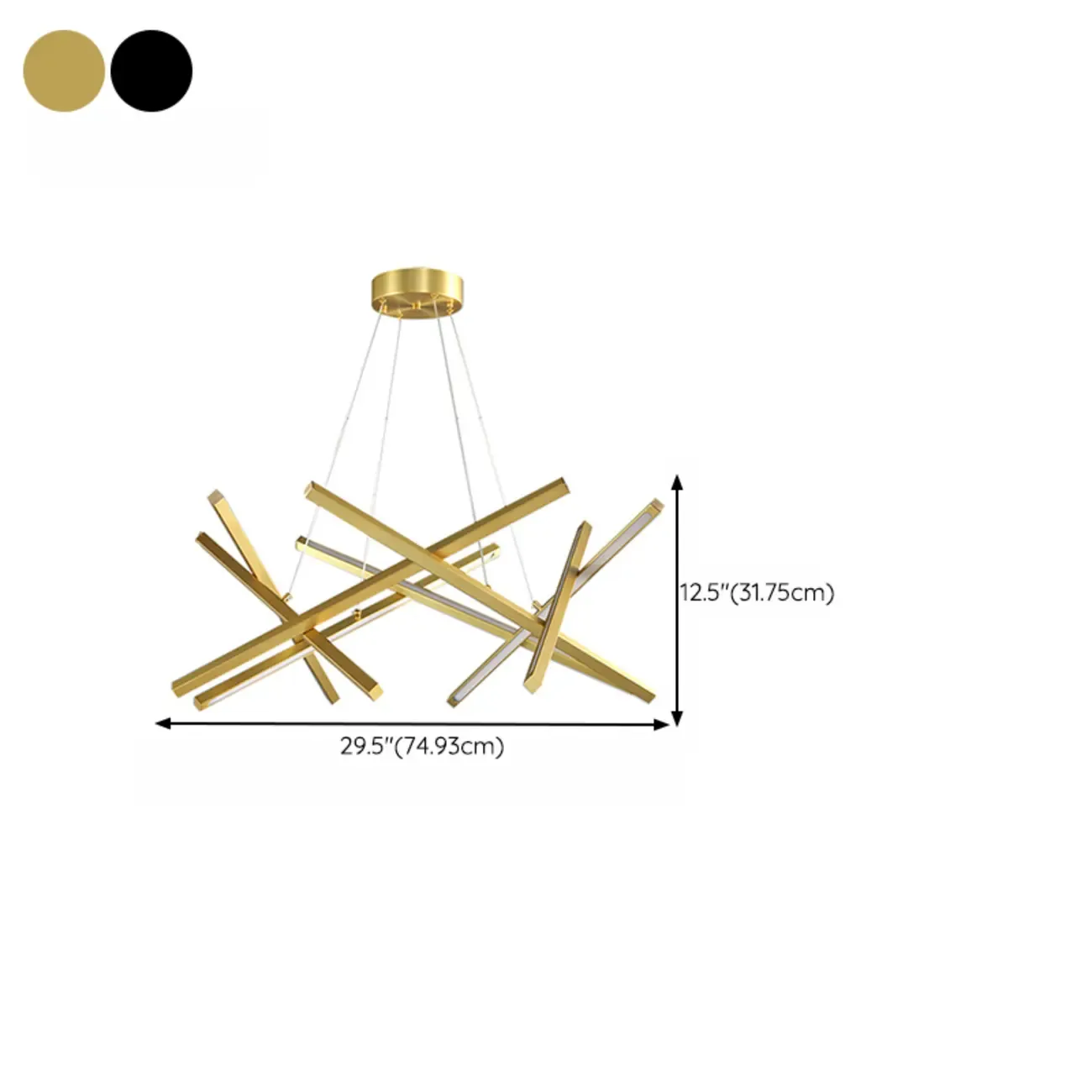 Modern Linear LED Chandelier with Geometric Metal Design Image - 18