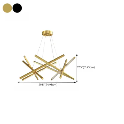 Modern Linear LED Chandelier with Geometric Metal Design Image - 18