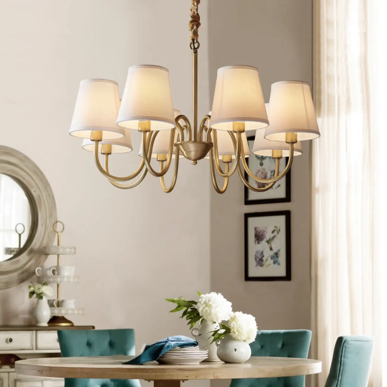 Elegant Modern Hanging Chandelier with Adaptive Height Image - 1 | homeyfad