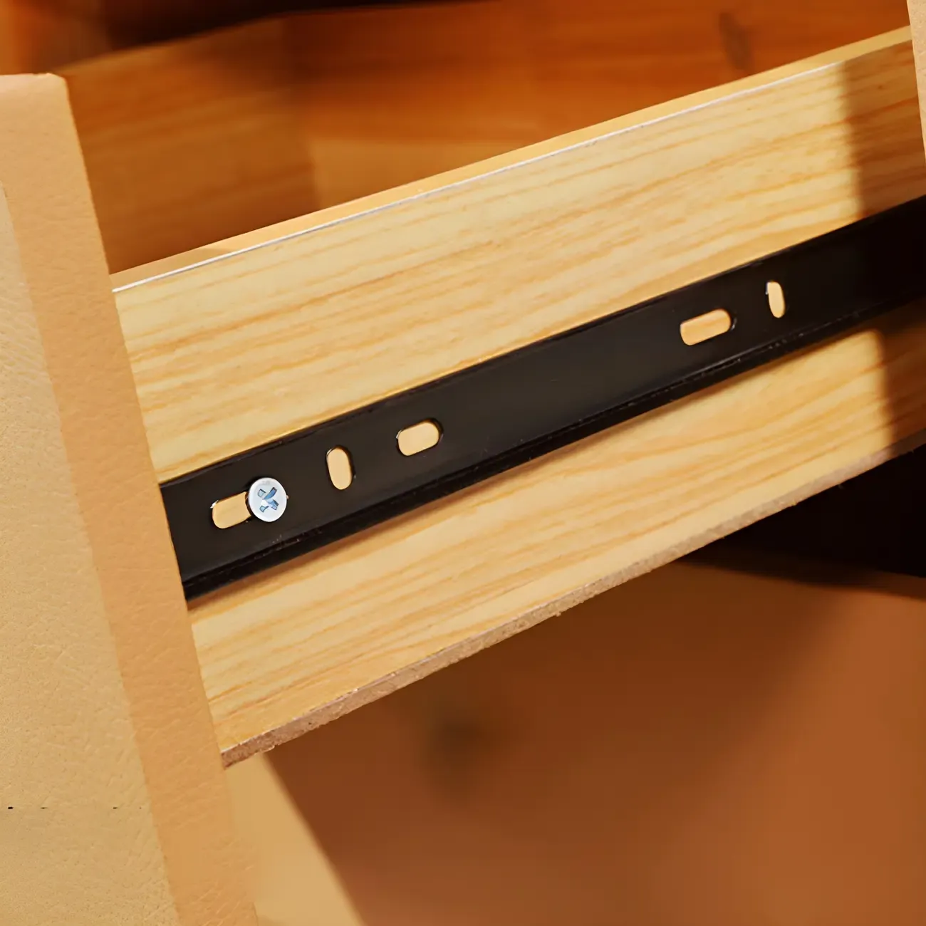 Stylish Leather Round Edge Bedside Table with 2 Drawers in Blue Image - 10