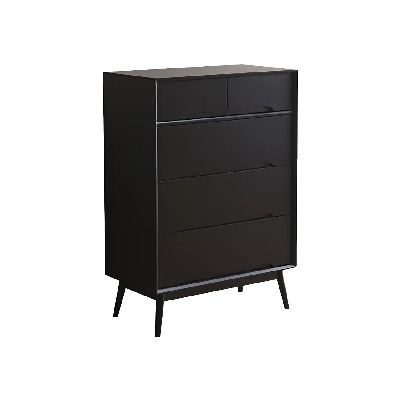 Retro Black Wood Dresser with Drawers storage for Bedroom Image - 4