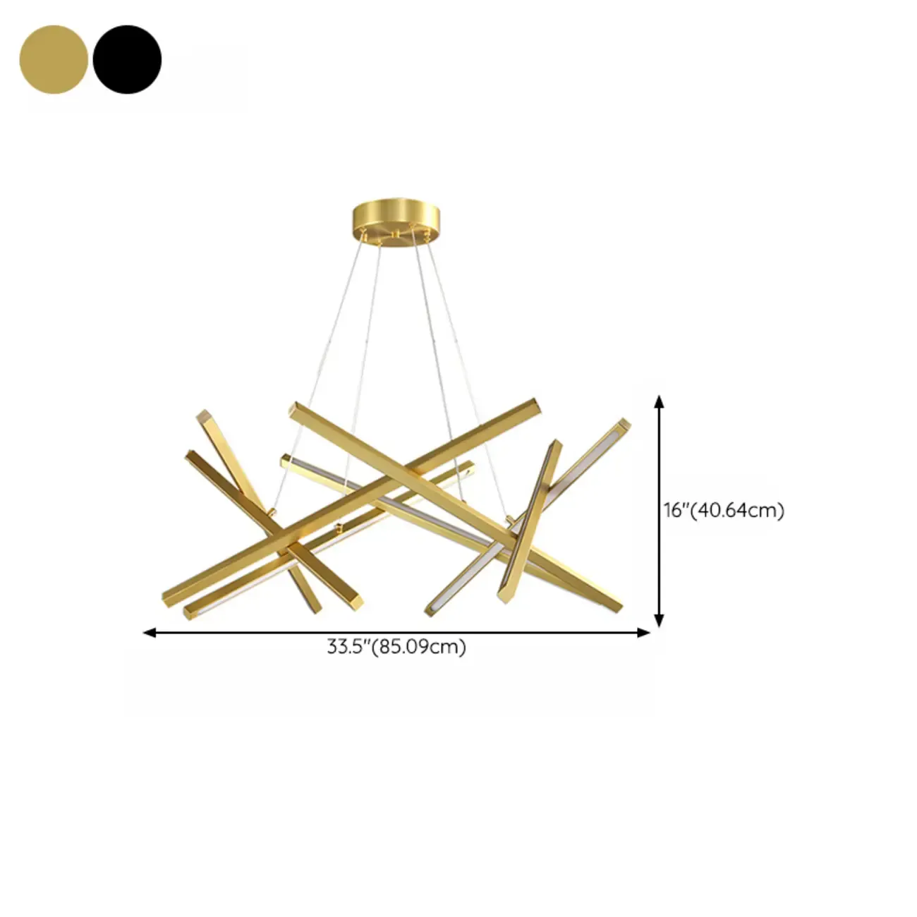 Modern Linear LED Chandelier with Geometric Metal Design Image - 19