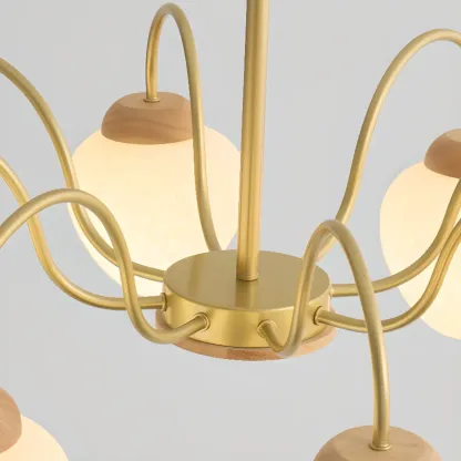 3/5/8-Light Modern Globe Ceiling Chandelier with Glass Shades Image - 12