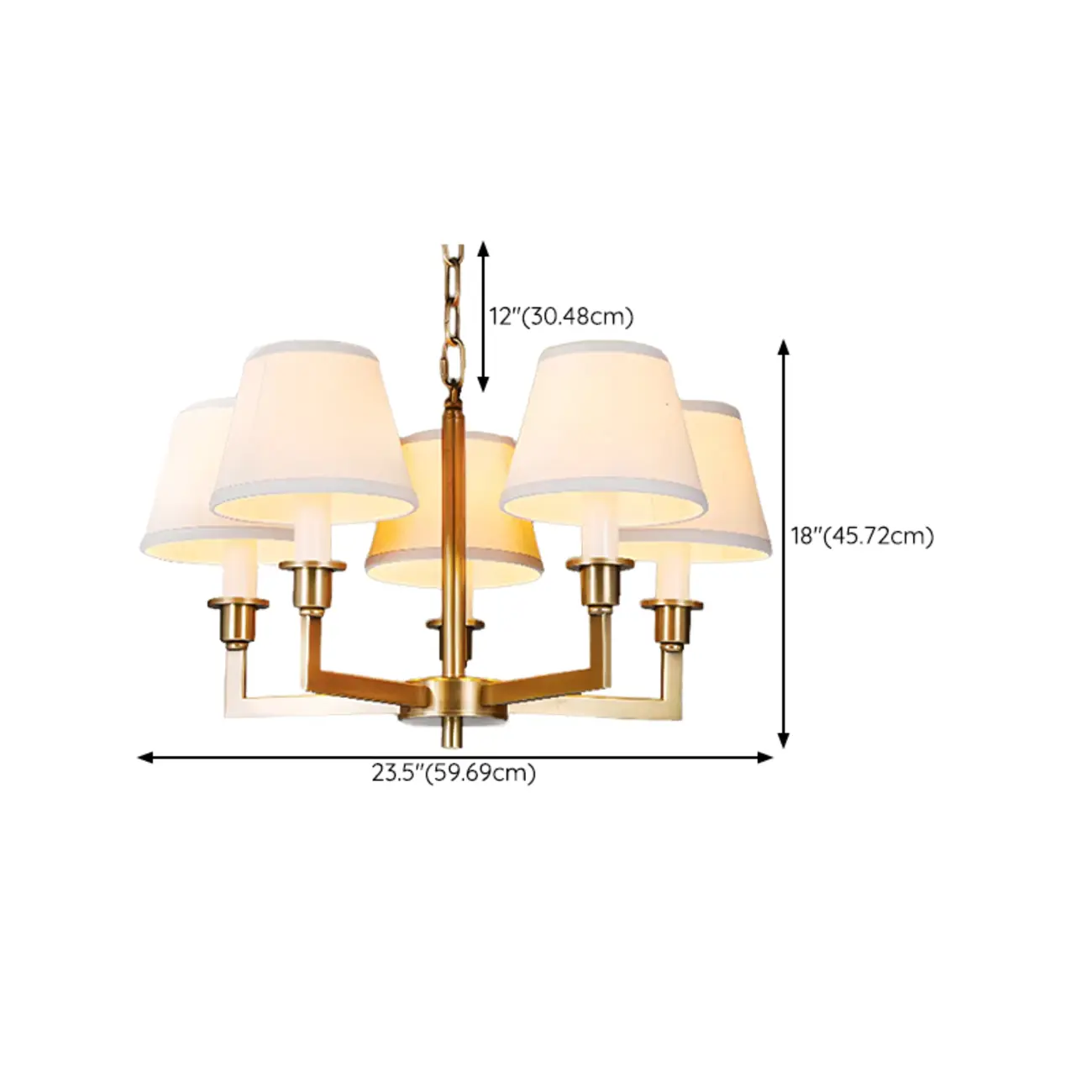  Vintage Gold Colonial Chandelier  with Adjustable Chain #size | homeyfad