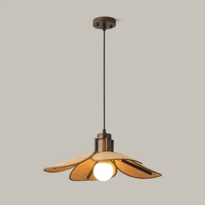 Walnut Wood Flora Pendant Light for Dining Room. Image - 2