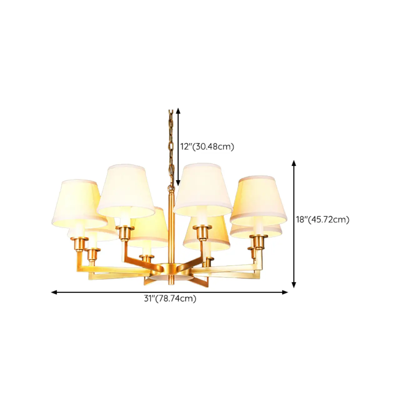  Vintage Gold Colonial Chandelier  with Adjustable Chain Image - 15 | homeyfad