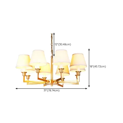  Vintage Gold Colonial Chandelier  with Adjustable Chain Image - 15