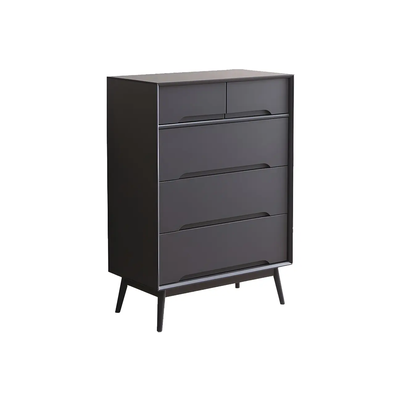 Retro Black Wood Dresser with Drawers storage for Bedroom Image - 2 | homeyfad