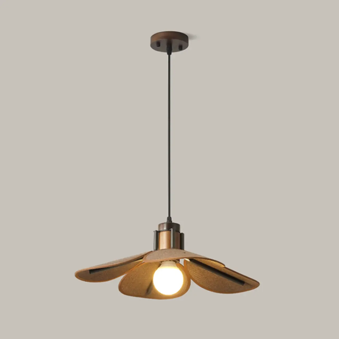 Walnut Wood Flora Pendant Light for Dining Room. Image - 3
