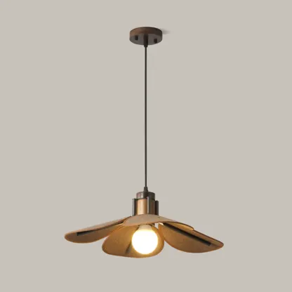 Walnut Wood Flora Pendant Light for Dining Room. Image - 3