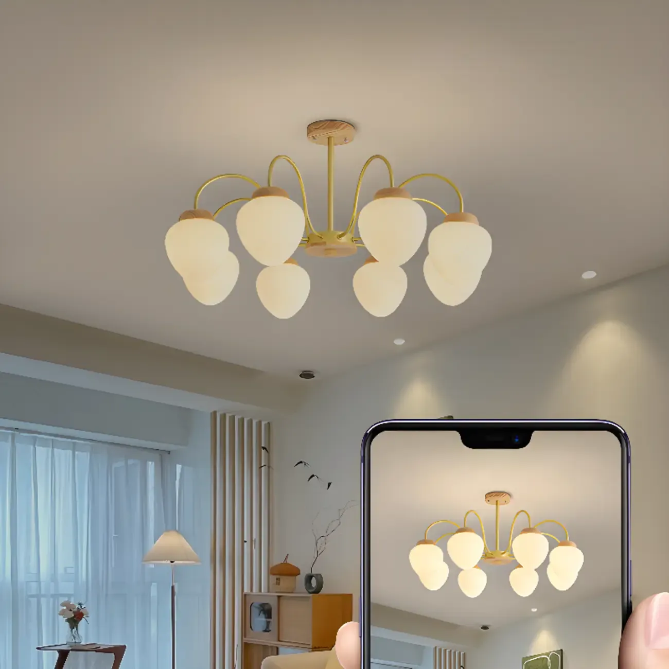 3/5/8-Light Modern Globe Ceiling Chandelier with Glass Shades Image - 14
