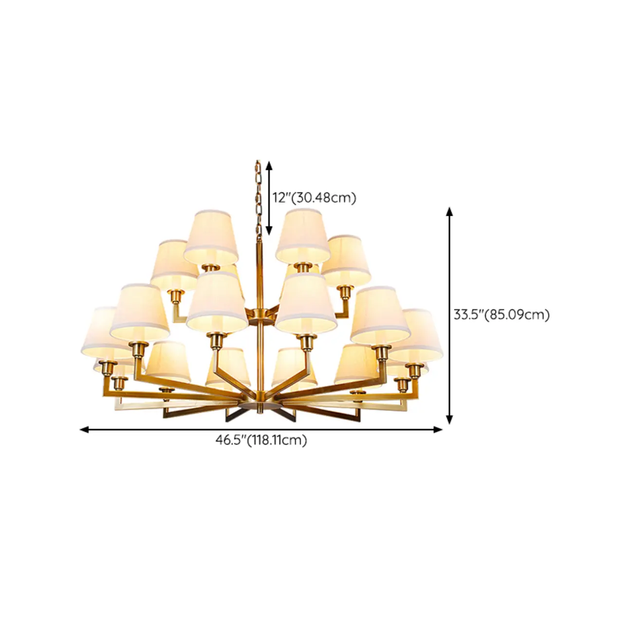  Vintage Gold Colonial Chandelier  with Adjustable Chain Image - 16 | homeyfad