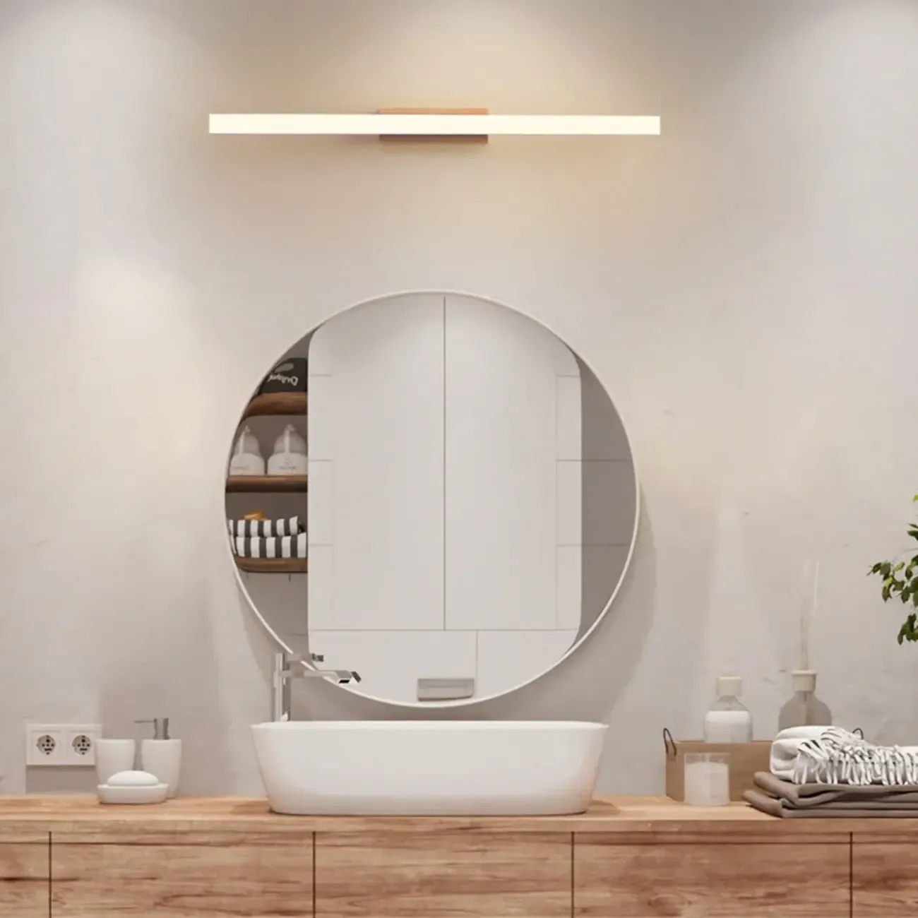 Simple Wall-Mounted LED Vanity Light for Bathroom decor Image - 2