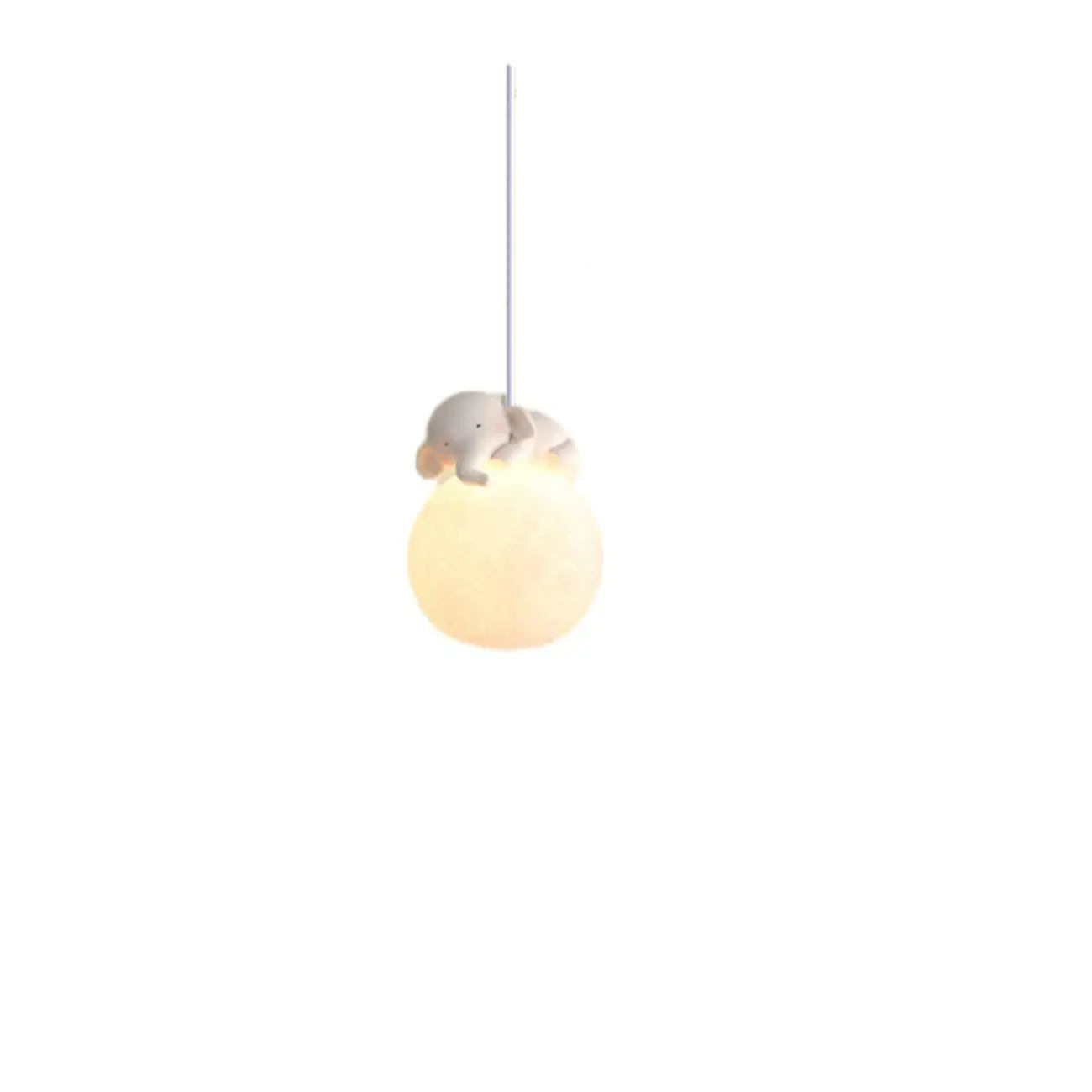 Kids Dimmable 3D Moon Pendant Light with Rabbit for Bedroom Image - 19 | homeyfad