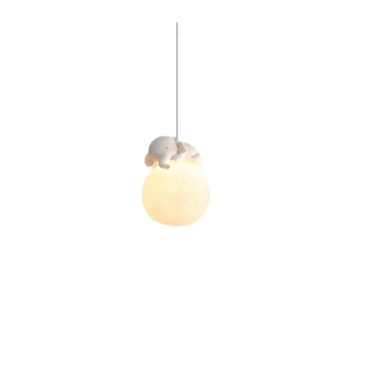 Kids Dimmable 3D Moon Pendant Light with Rabbit for Bedroom | HomeyFad