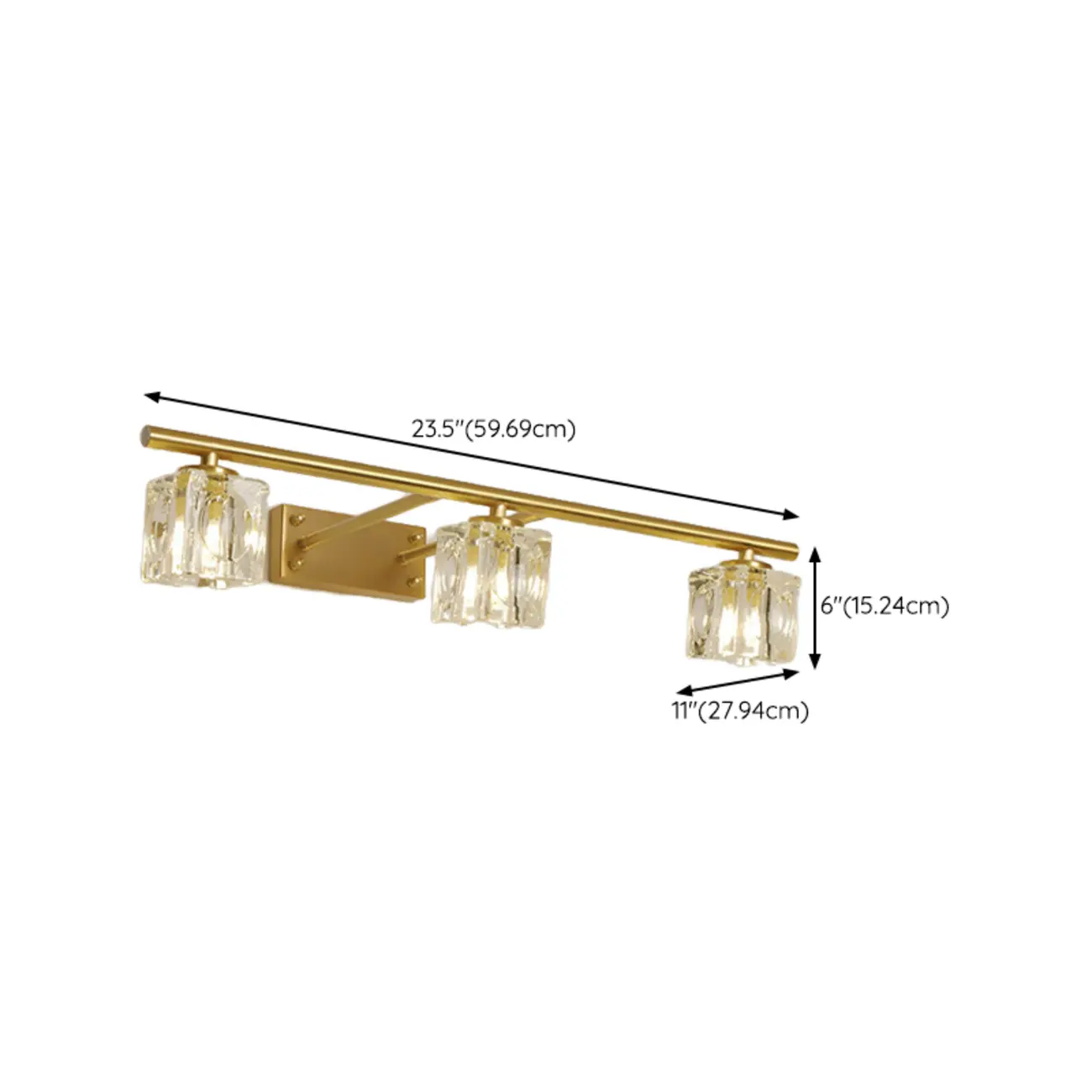 Modern Gold Bathroom Vanity Lights with Clear Crystal Shade Image - 17 | homeyfad