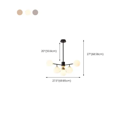 Modern Glass Globe Chandelier for Living Room Decor #size