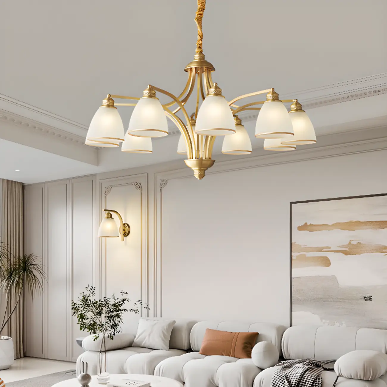 Elegant Modern Hanging Chandelier with Adaptive Height Image - 4 | homeyfad
