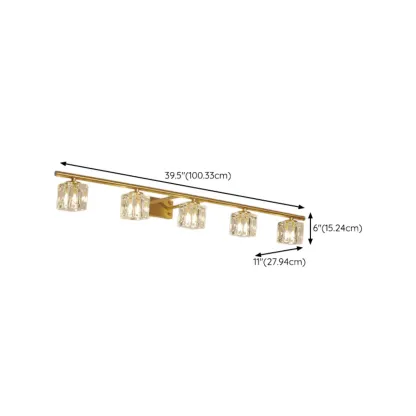 Modern Gold Bathroom Vanity Lights with Clear Crystal Shade Image - 18