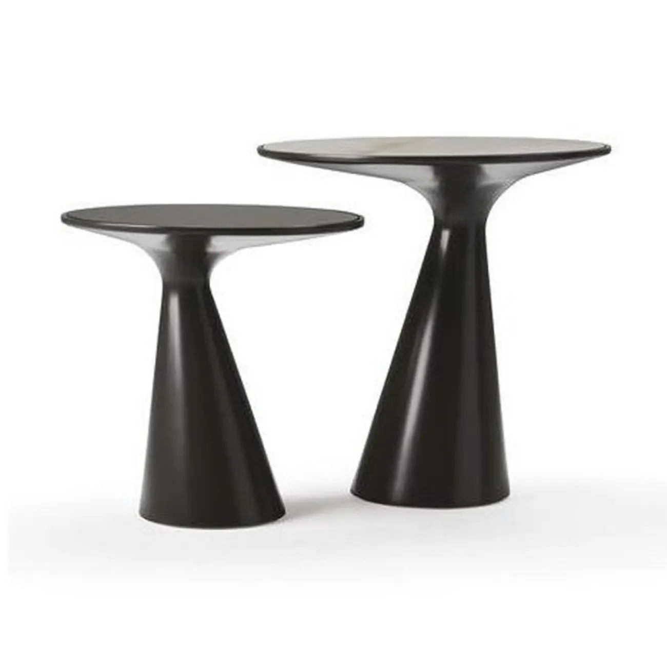 Modern Round Metal and Glass Side Table for Living Room Image - 2 | homeyfad