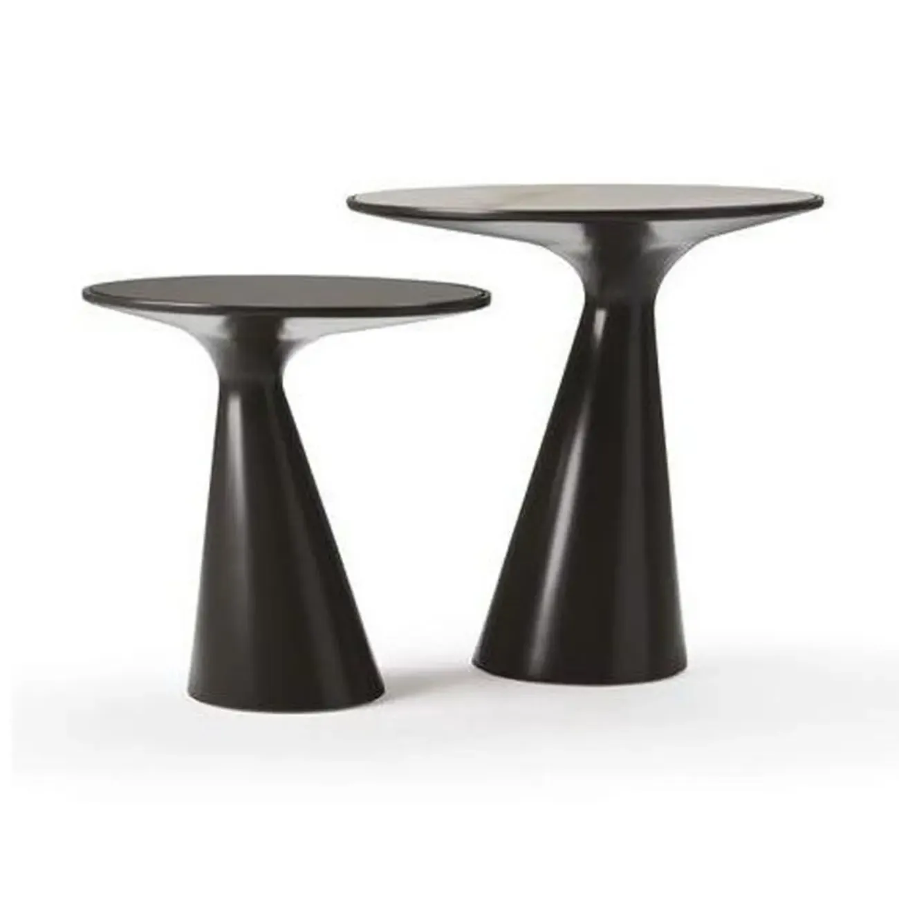 Modern Round Metal and Glass Side Table for Living Room Image - 2