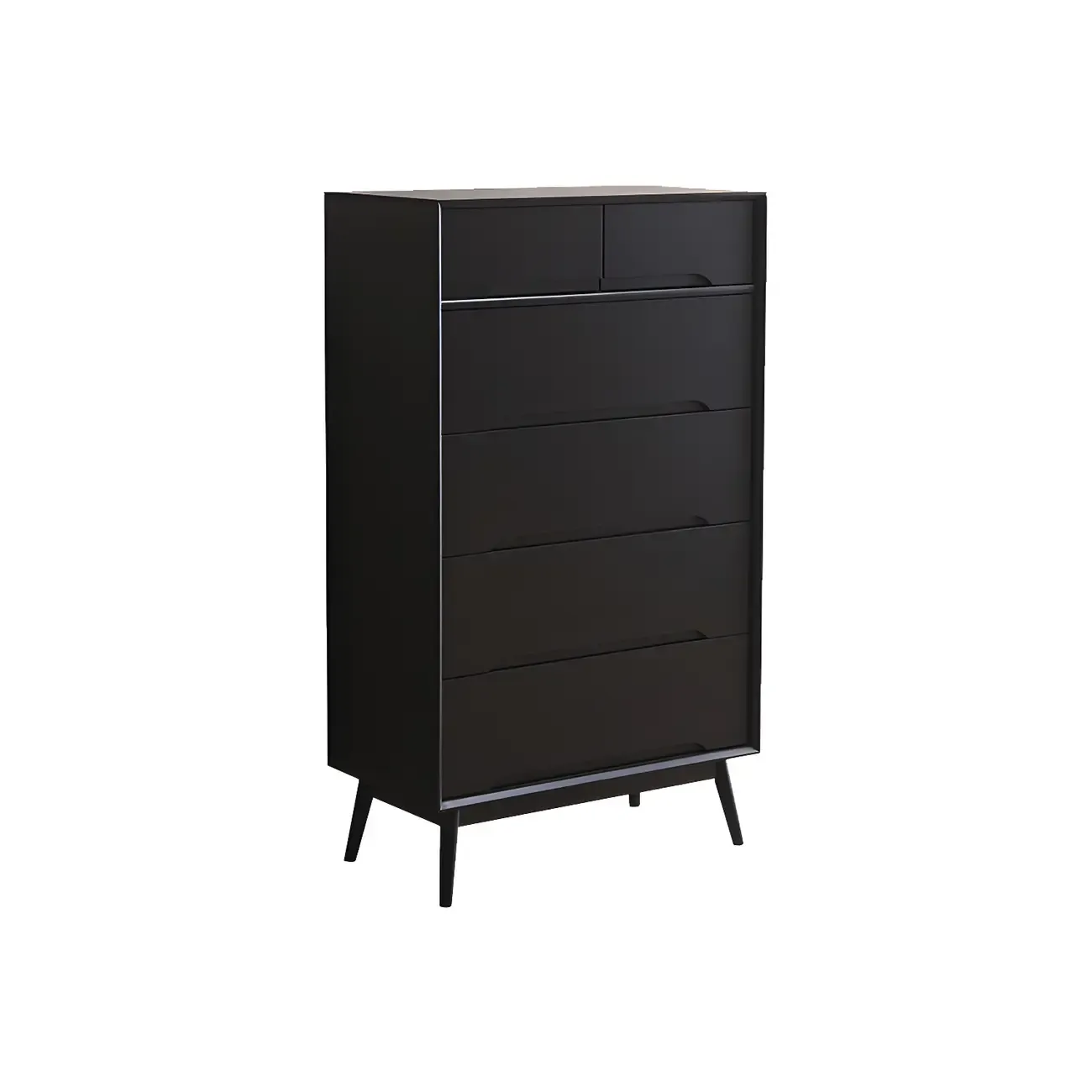Retro Black Wood Dresser with Drawers storage for Bedroom Image - 14
