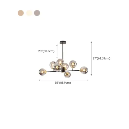 Modern Glass Globe Chandelier for Living Room Decor Image - 19