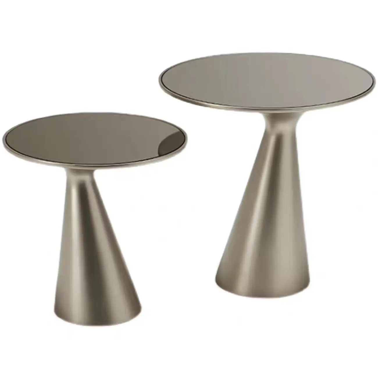 Modern Round Metal and Glass Side Table for Living Room Image - 3 | homeyfad