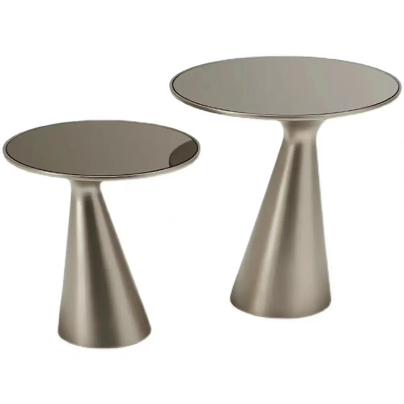 Modern Round Metal and Glass Side Table for Living Room Image - 3