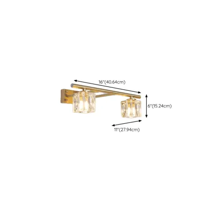 Modern Gold Bathroom Vanity Lights with Clear Crystal Shade Image - 20