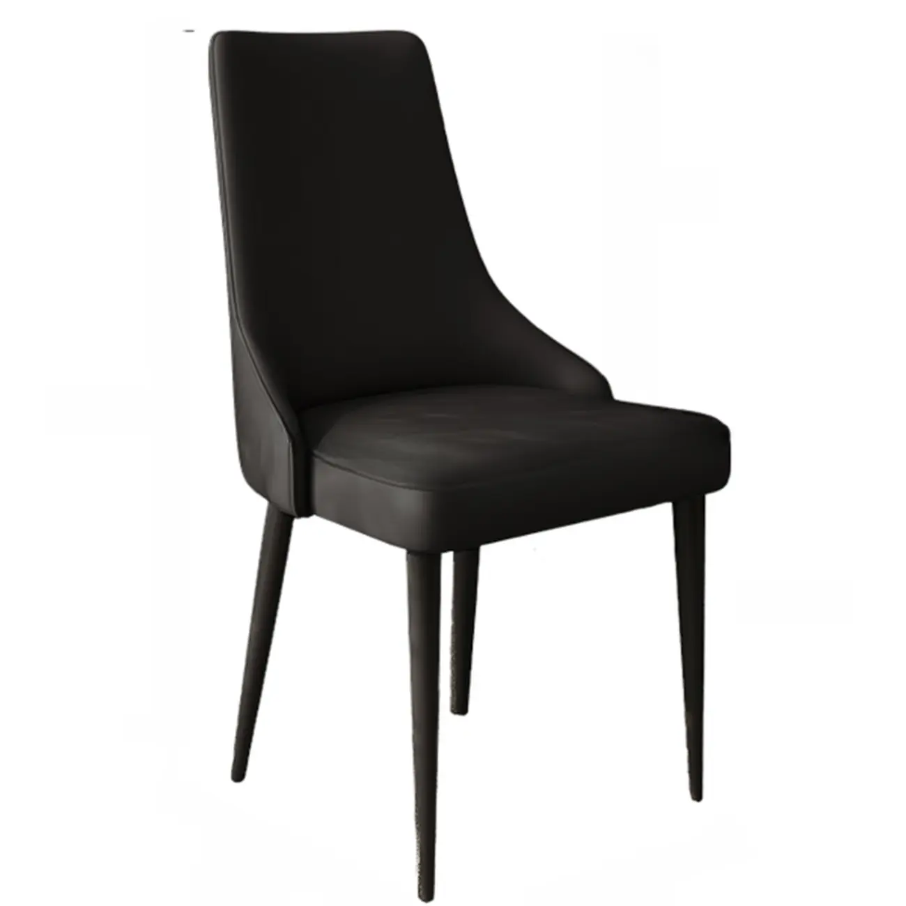 Modern Armless Faux Leather Upholstered High Back Dining Chair Image - 2 | homeyfad