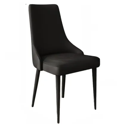 Modern Armless Faux Leather Upholstered High Back Dining Chair Image - 2