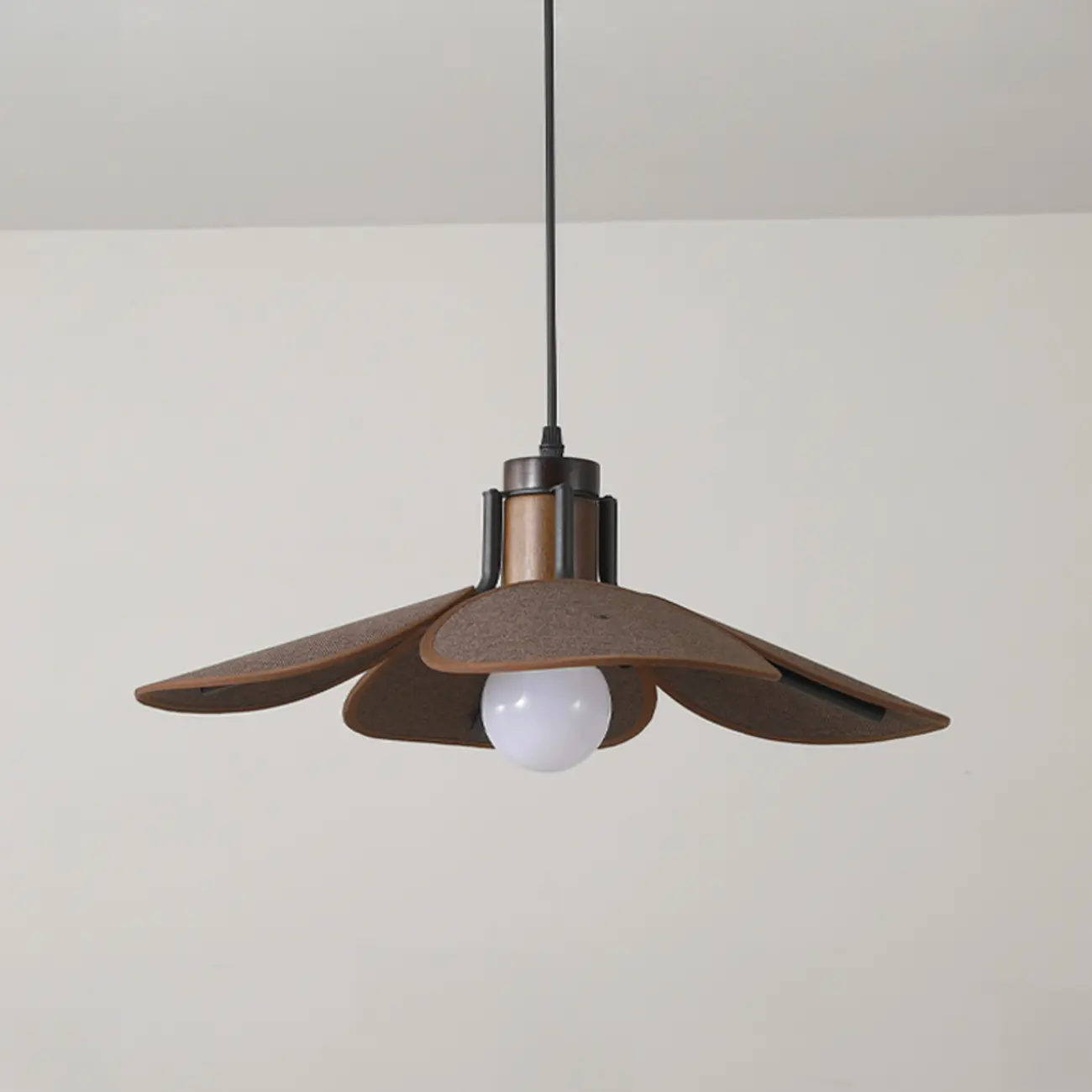 Walnut Wood Flora Pendant Light for Dining Room. Image - 8 | homeyfad